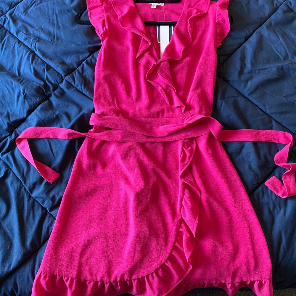 Monteau pink wrap dress